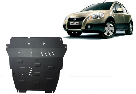 Acél motor, kapcsolószekrény, hűtő védőlemez Fiat Sedici