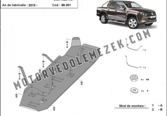Acél üzemanzagtartály védőlemez Volkswagen Amarok - Only for versions without factory protections