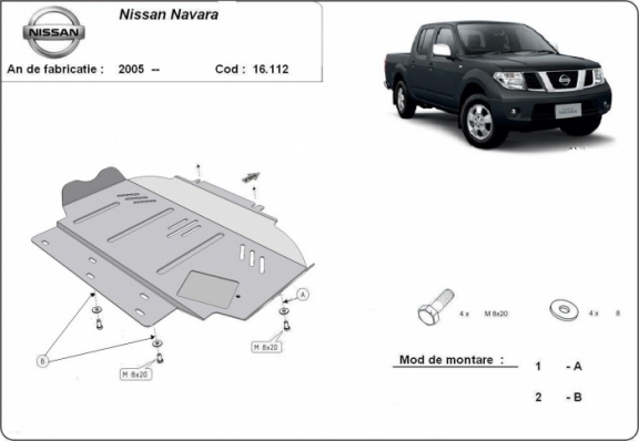 Motor, karter- védő acéllemez Nissan Navara