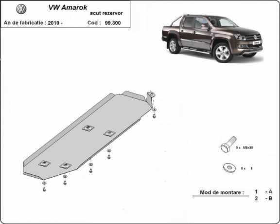 Acél üzemanzagtartály védőlemez Volkswagen Amarok