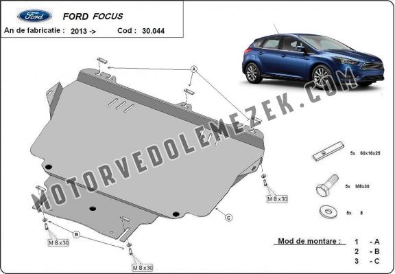Acél motor, kapcsolószekrény védőlemez Ford Focus 3