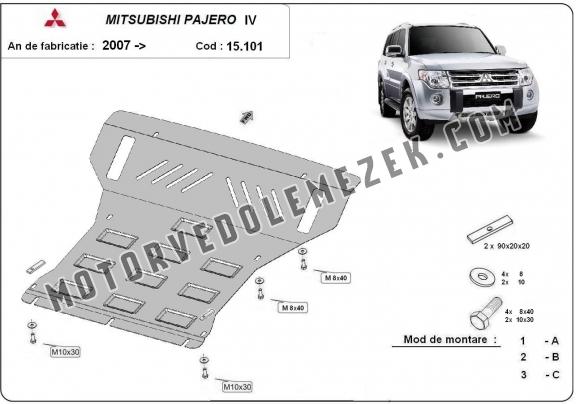 Acél motor, hütő védőlemez Mitsubishi Pajero 4 (V80, V90)