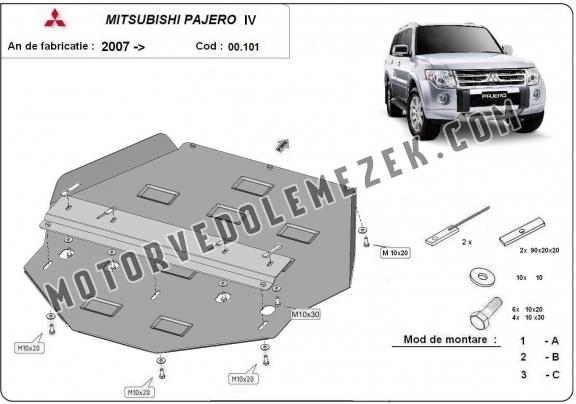 Acél kapcsolószekrény védőlemez Mitsubishi Pajero 4 (V80, V90)