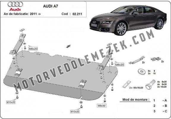 Acél motor, hütő védőlemez Audi A7
