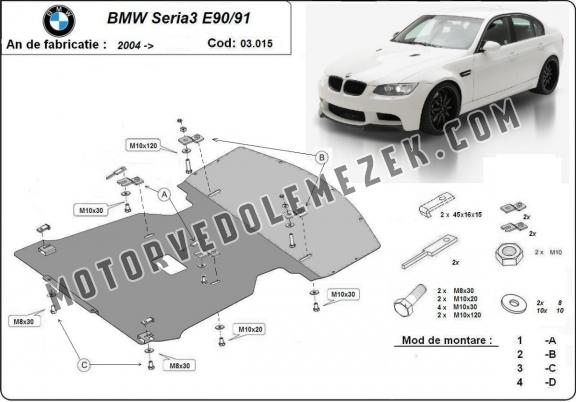Acél motorvédőlemez BMW Seria 3 E90/91