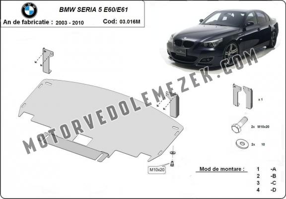 Acél hütő, első lökhárító védőlemez BMW Seria 5 pare-choc normale M  E60/E61