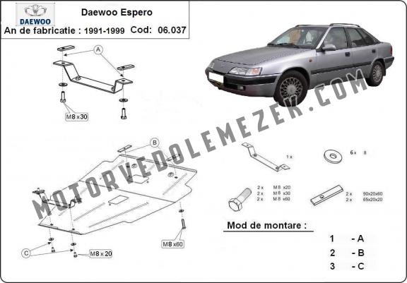 Acél motor, kapcsolószekrény védőlemez Daewoo Espero