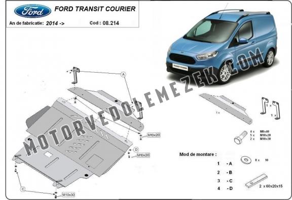 Acél motor, kapcsolószekrény védőlemez Ford Transit Courier
