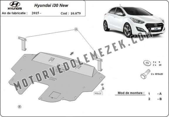Acél motor, kapcsolószekrény, hütő védőlemez Hyundai i30