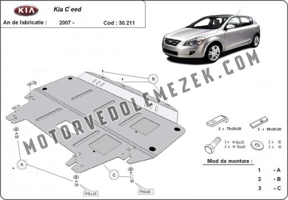 Steel skid plate for Kia Ceed