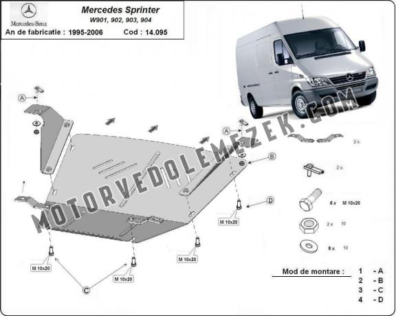 Motor, karter- védő acéllemez Mercedes Sprinter