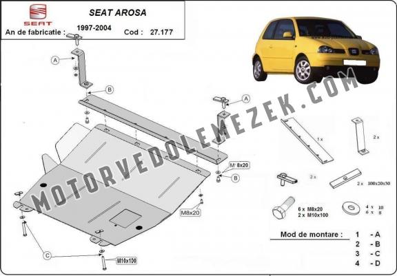 Acél motor, kapcsolószekrény védőlemez Seat Arosa