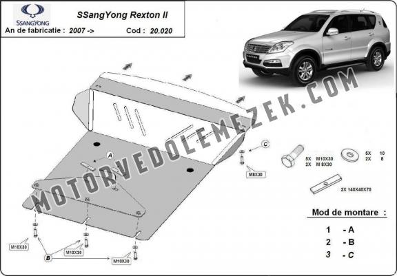 Acél motor, hütő védőlemez SsangYong Rexton 2