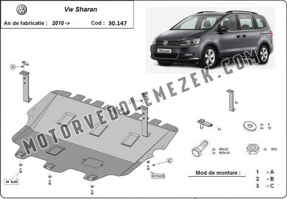 Acél motor, kapcsolószekrény védőlemez Volkswagen Sharan