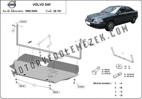 Acél motor, kapcsolószekrény védőlemez Volvo S40