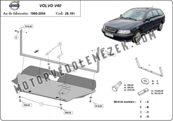 Acél motor, kapcsolószekrény védőlemez Volvo V40