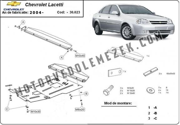 Acél motor, sebbeségváltó, hütő, első lökhárító védőlemez Chevrolet Lacetti