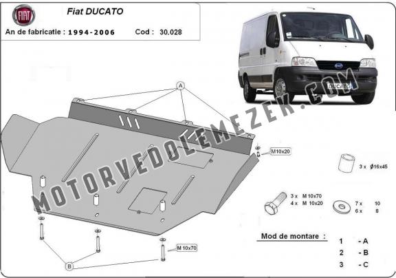 Acél motor, kapcsolószekrény védőlemez Fiat Ducato