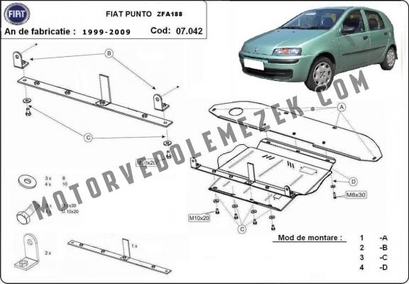 Steel skid plate for Fiat Punto