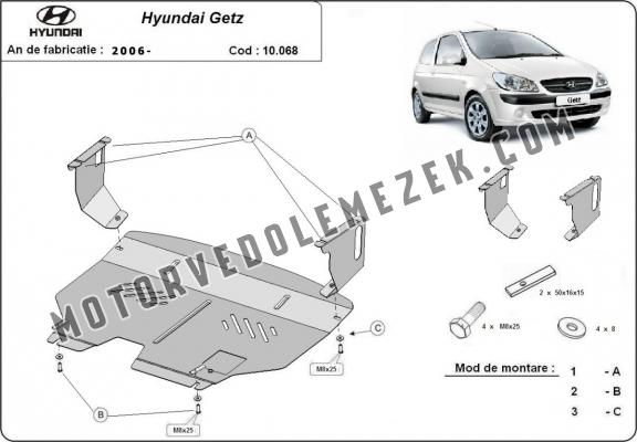 Acél motor, kapcsolószekrény védőlemez Hyundai Getz