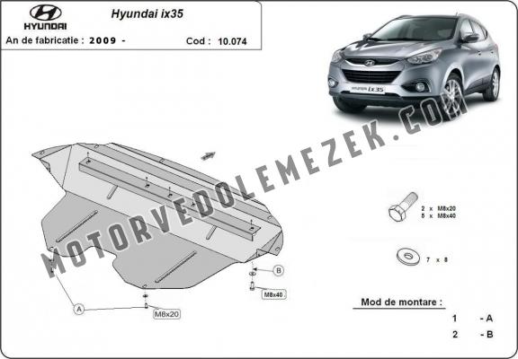 Acél motor, kapcsolószekrény védőlemez Hyundai IX35