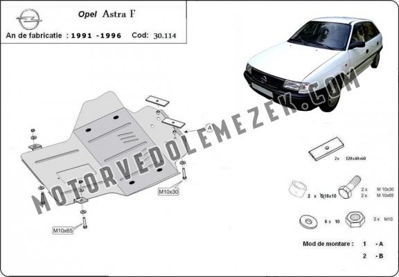 Acél motor, kapcsolószekrény védőlemez Opel Astra F