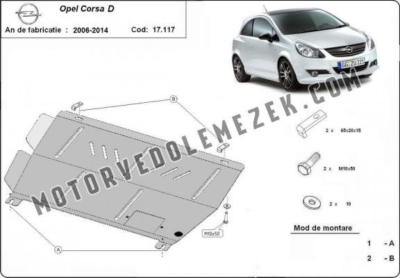 Acél motor, kapcsolószekrény, hütő védőlemez Opel Corsa D