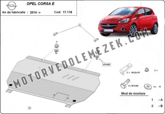 Acél motor, kapcsolószekrény védőlemez Opel Corsa E