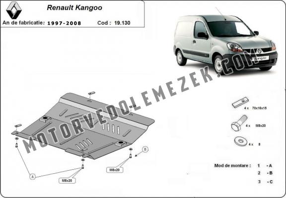 Acél motor, kapcsolószekrény védőlemez Renault Kangoo