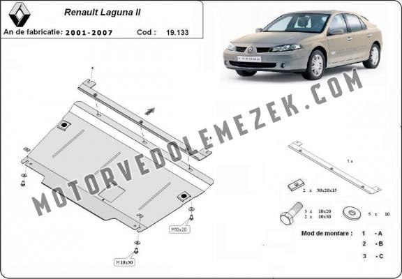 Acél motor, kapcsolószekrény védőlemez Renault Laguna 2