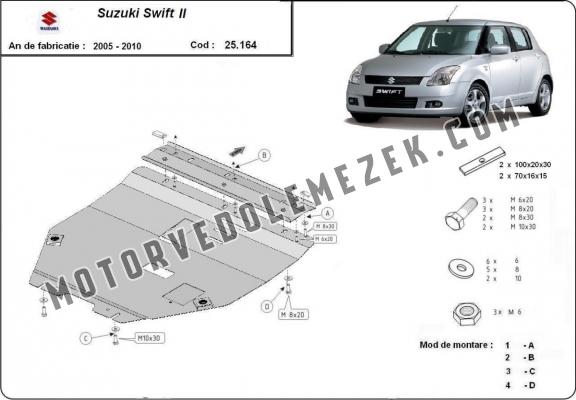 Acél motor, kapcsolószekrény védőlemez Suzuki Swift 2