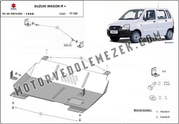 Acél motor, kapcsolószekrény védőlemez Suzuki Wagon R+