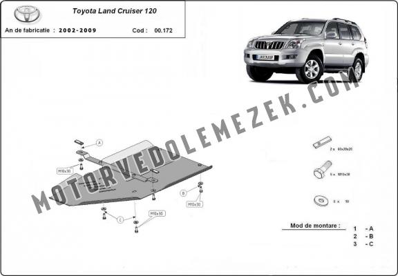 Acél kapcsolószekrény védőlemez Toyota Land Cruiser J120