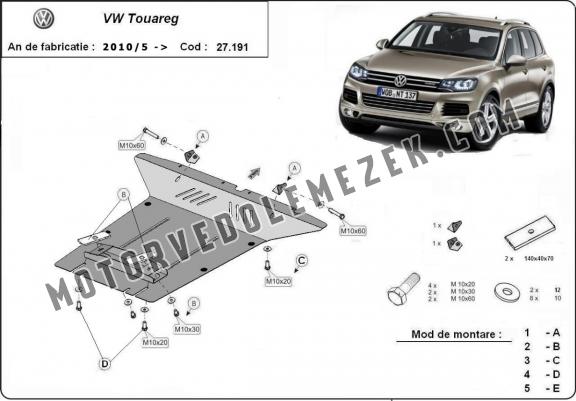 Motor, karter- védő acéllemez VW Touareg