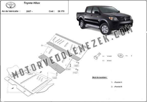 Acél motor, hütő védőlemez Toyota Hilux