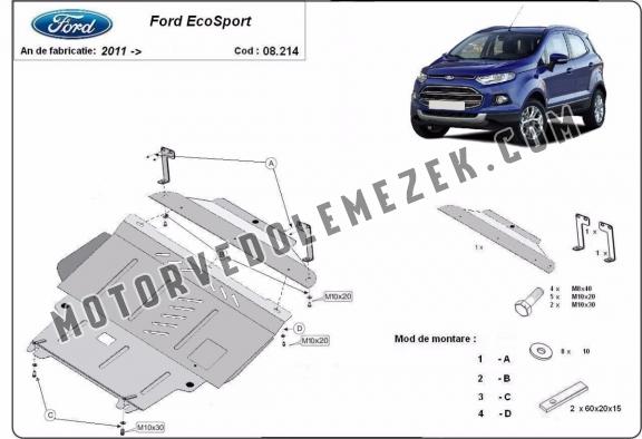 Acél motor, sebbeségváltó, hütő, első lökhárító védőlemez Ford EcoSport