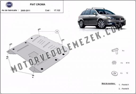 Acél motor, kapcsolószekrény, hütő védőlemez Fiat Croma