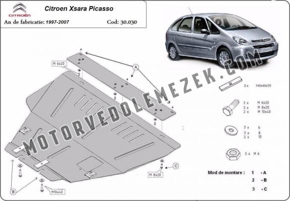 Acél motor, kapcsolószekrény védőlemez Citroen Xsara Picasso