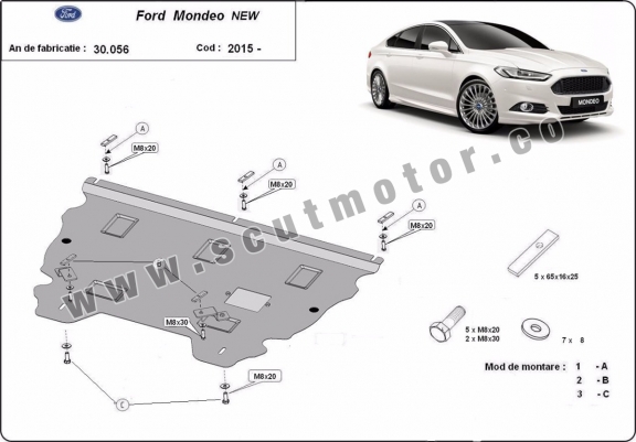 Acél motor, kapcsolószekrény, hűtő védőlemez Ford Mondeo 5