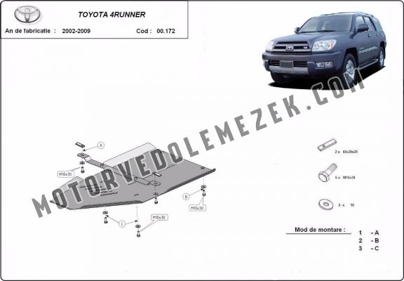 Acél kapcsolószekrény védőlemez Toyota 4Runner