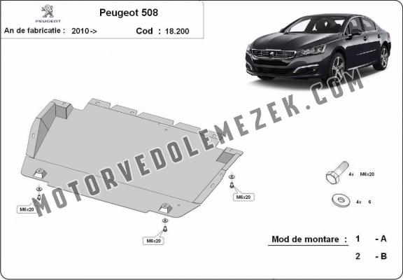 Acél motor, kapcsolószekrény, hütő védőlemez Peugeot 508