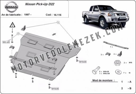 Acél motor, hütő védőlemez Nissan Pick Up