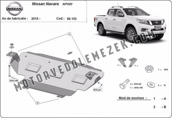 Acél hütő védőlemez Nissan Navara NP300