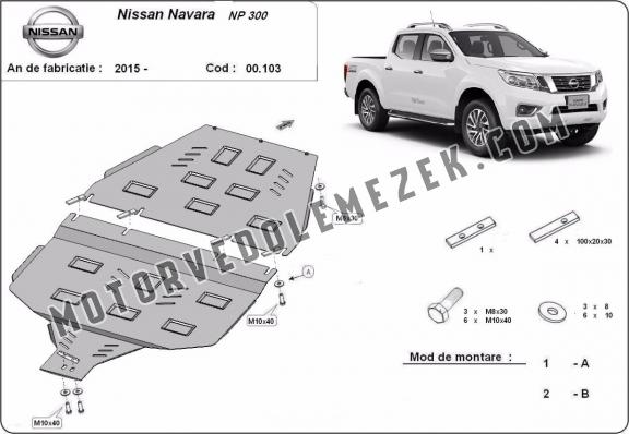 Acél kapcsolószekrény védőlemez Nissan Navara NP300