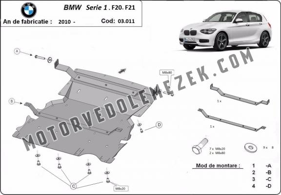 Acél motor, hütő védőlemez BMW Seria 1  F20/F21