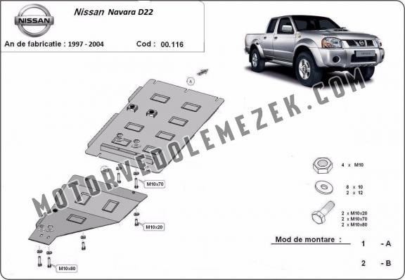 Acél kapcsolószekrény védőlemez Nissan Navara D22