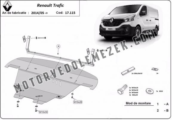 Acél motor, sebbeségváltó, hütő, első lökhárító védőlemez Renault Trafic