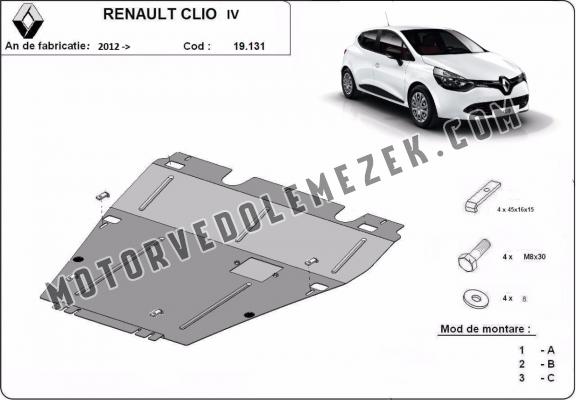 Acél motor, kapcsolószekrény védőlemez Renault Clio 4
