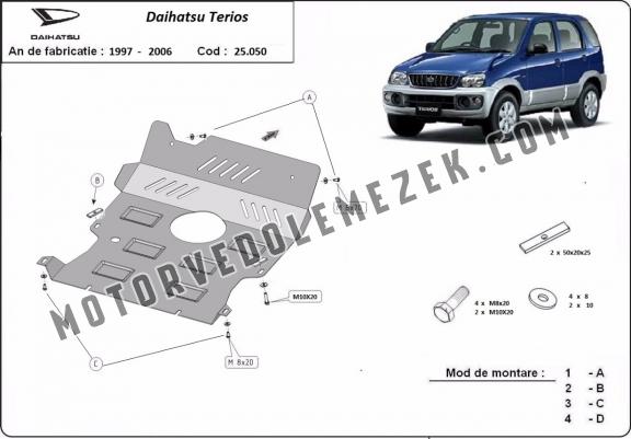 Acél motor, hütő védőlemez Daihatsu Terios