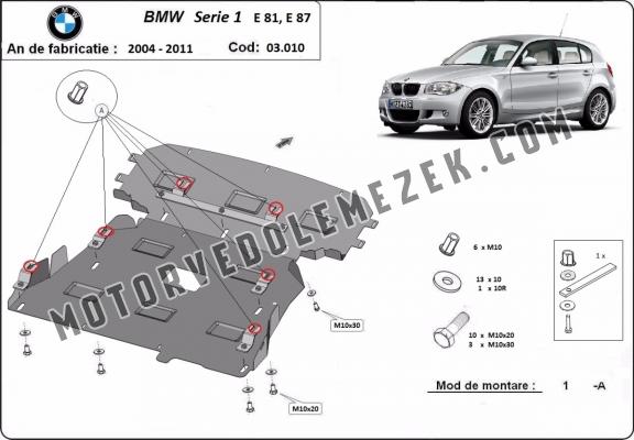 Acél motor, sebbeségváltó, hütő, első lökhárító védőlemez BMW Seria 1 E81;E87;E82